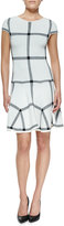 Thumbnail for your product : Alice + Olivia Selma Checkered-Knit Dropped-Waist Dress