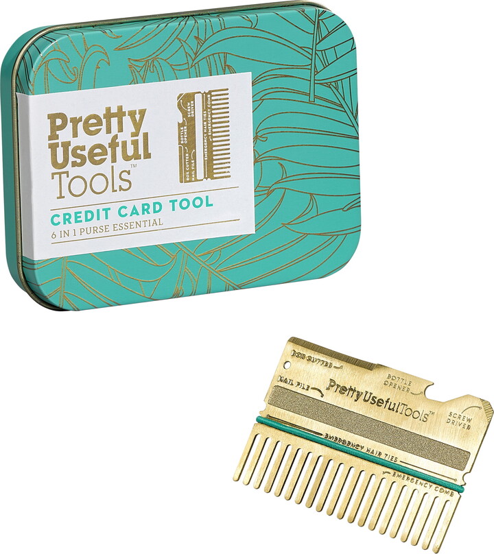 Pretty Useful Tools 6-In-1 Stainless Steel Credit Card Multi Tool, Gold