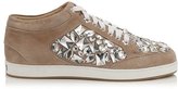 Thumbnail for your product : Jimmy Choo MIAMI Black Suede with Crystals Low Top Trainers