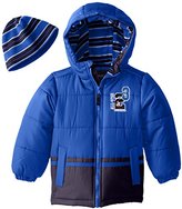 Thumbnail for your product : London Fog Little Boys' Varsity Puffer Coat with Hat