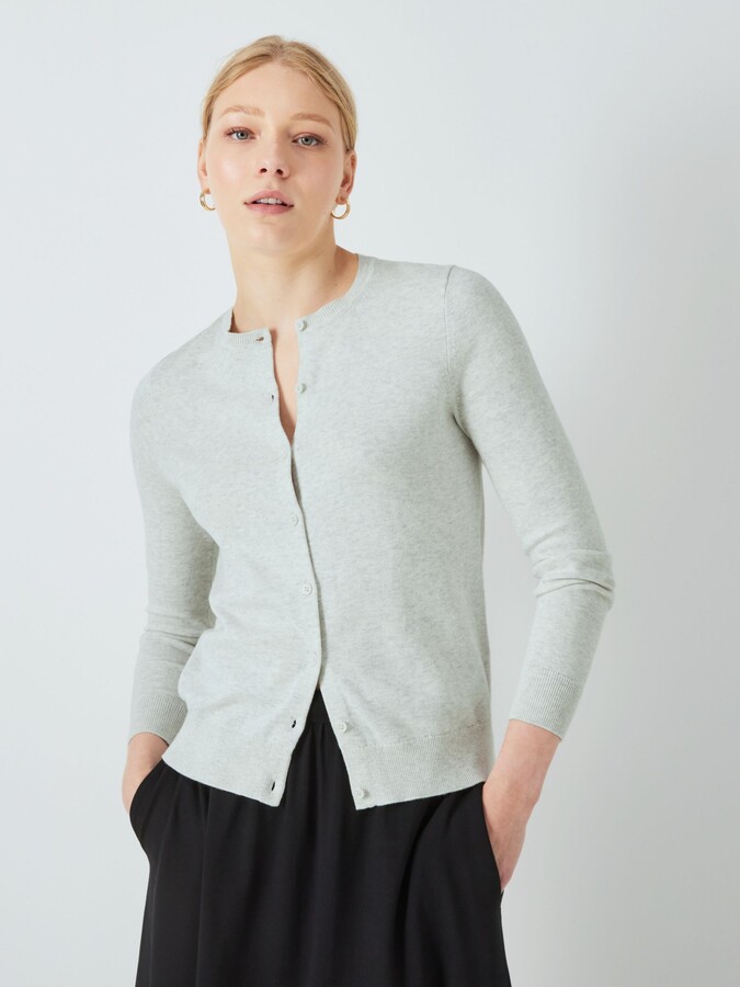 Grey John Lewis Ladies Cotton Jumpers John Lewis Partners Crew