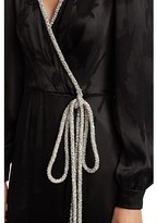 Thumbnail for your product : Ahluwalia Embellished Tied Satin Faux-Wrap Gown