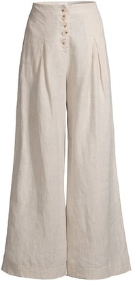 SUBOO Cecile Wide-Leg Linen & Cotton Trousers