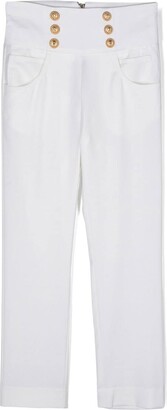 Balmain Kids Embossed-Buttons Wool Trousers