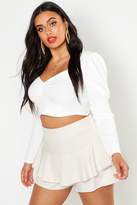 Thumbnail for your product : boohoo Plus Double Ruffle Woven Shorts