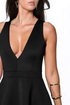 Thumbnail for your product : boohoo Kate Bonded Scuba Plunge Skater Dress