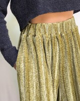 Thumbnail for your product : GHOSPELL wide leg trousers in polished velvet