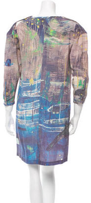 United Bamboo Abstract Print Mini Dress