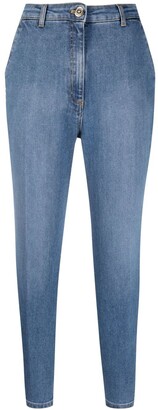Elisabetta Franchi Logo-Embroidered High-Waist Jeans