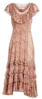 Thumbnail for your product : Rebecca Taylor Margo Floral Ruffled Midi Dress