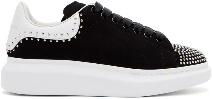 Alexander McQueen SSENSE Exclusive Black Suede Studded Oversized Sneakers -  ShopStyle