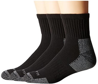 Carhartt Cotton Quarter Work Socks 3-Pack (Gray) Men's Quarter Length Socks Shoes
