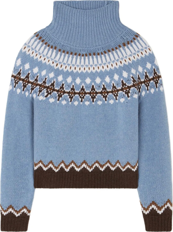 LE CIEL BLEU - IRENE 23aw 未使用品　Fair Isle Cropped Knit ル シェル ブルー - LE CIEL BLEU | Eyelet Border Knit