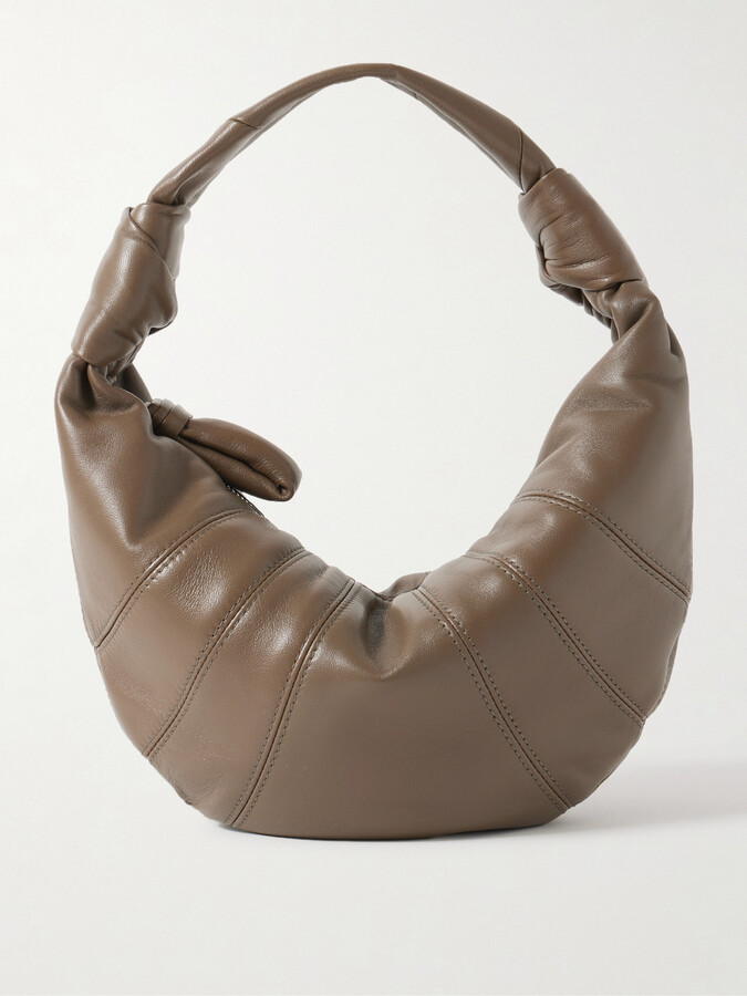 Lemaire Mini Fortune Croissant Paneled Leather Shoulder Bag - Green