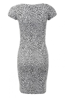 Select Fashion Fashion Womens Grey Animal Jaquard Mini Dress - size 6