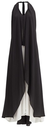 Kalita Nightingale Halterneck Silk-crepe Dress - Black White