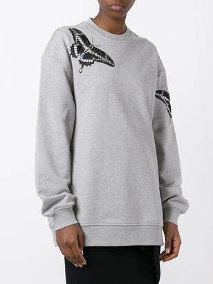 Markus Lupfer butterfly embroidered sweatshirt - women - Cotton - M