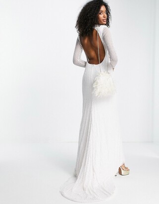 ASOS EDITION Genevieve linear sequin wedding dress with fishtail