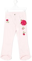 Thumbnail for your product : MonnaLisa Floral-Embroidered Jeans