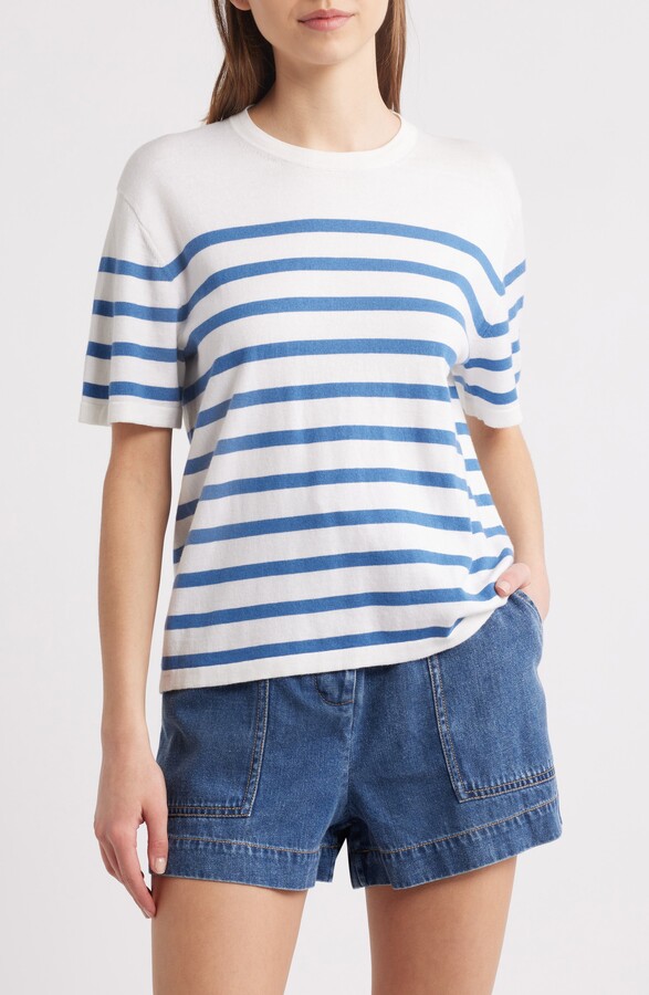 Rails Stripe Cotton & Cashmere T-Shirt