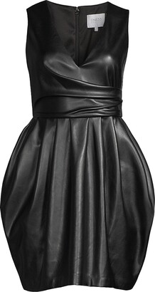 Spanx - Leather-Like Short Fitted Combo Dress