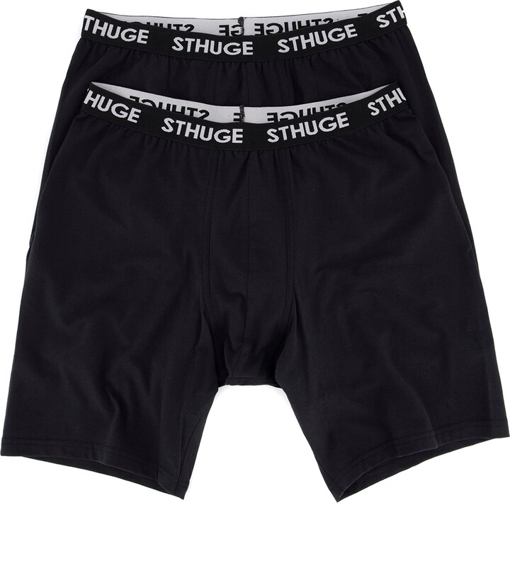 STHUGE 2 Pack of Long Leg Boxer Shorts Black 12 79990913012 ShopStyle