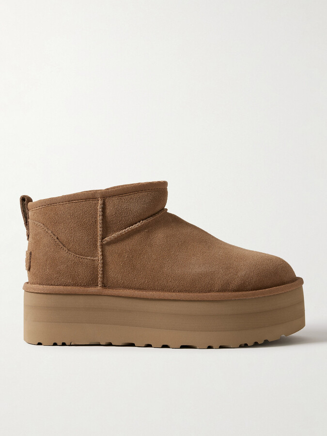 UGG Classic Ultra Mini Platform Shearling Boots - Brown