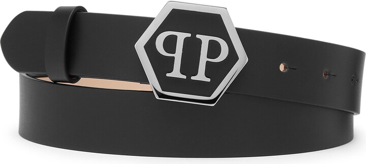 Philipp Plein Leather Belt Hexagon