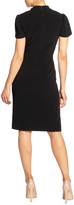 Thumbnail for your product : Santorelli Short-Sleeve Crepe Sheath Dress w/ Front Neck Detail