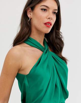 ASOS Tall EDITION Tall ruched halter neck jumpsuit
