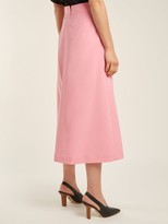 Thumbnail for your product : Ellery Aggie A-line Wool-blend Skirt - Pink