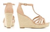 Thumbnail for your product : New Look Stone Chain Trim Strappy T-Bar Cork Wedges