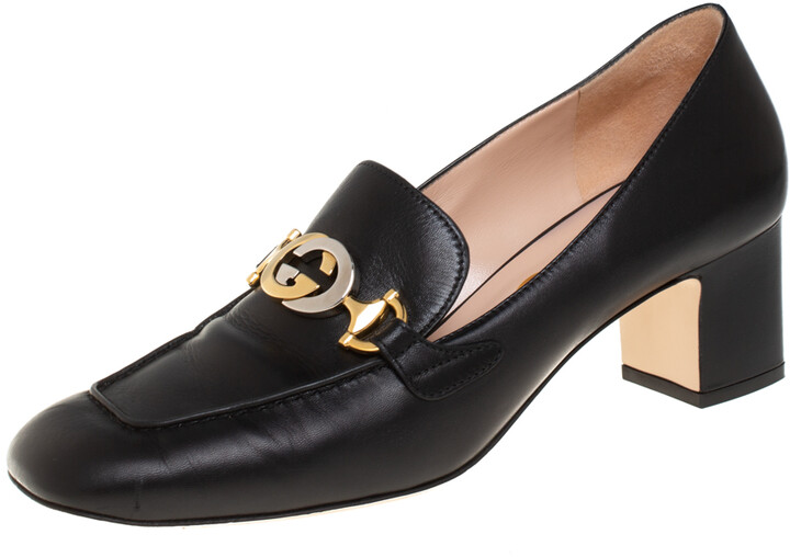 block heel loafer pump