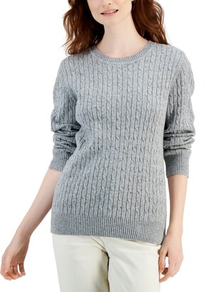 Karen Scott Petite Cable-Knit Sweater, Created for Macy's