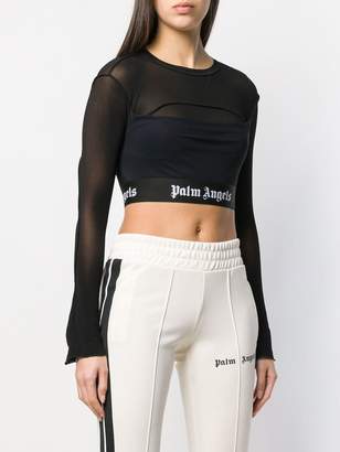 Palm Angels cropped logo waistband top