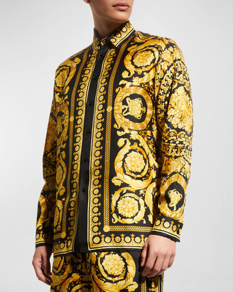 Versace Men's Barocco Silk Sport Shirt - ShopStyle