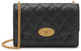 Mulberry Small Darley Black Quilted Smooth Calf