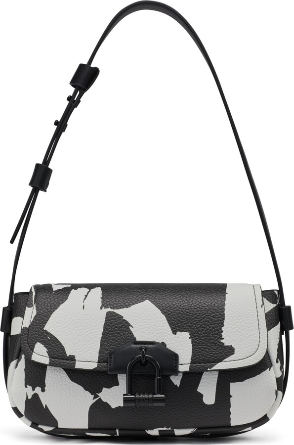 DKNY Women's Karlie Baguette Small Shoulder Bag - Optic White/Black