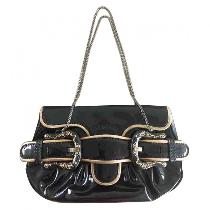 fendi black patent leather bag
