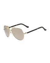 Thumbnail for your product : Ferragamo Gancio Aviator Sunglasses, Gold