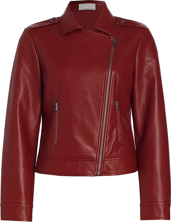 Elie Tahari Faux Leather Moto Jacket - ShopStyle