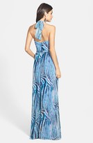 Thumbnail for your product : BCBGMAXAZRIA 'Starr' Print Georgette Halter Dress