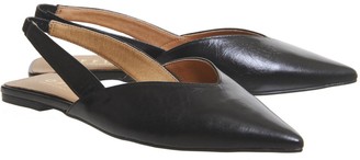 Office Fritz Point Slingback Flats Black Leather