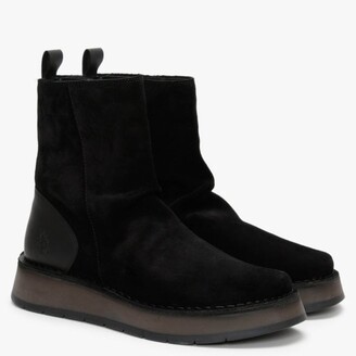 Fly London Reno Black Suede Ankle Boots