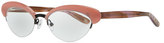Thumbnail for your product : Bottega Veneta Acetate Half-Rim Fashion Glasses, Rose