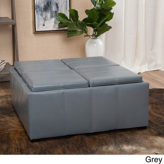 Christopher Knight Home Dartmouth Four Sectioned Faux Leather Cube Storage Ottoman by