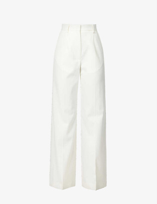 MM6 MAISON MARGIELA Pleated wide-leg high-rise woven trousers
