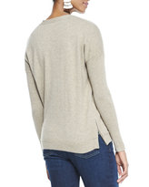 Thumbnail for your product : Eileen Fisher V-Neck Cashmere Wedge Top, Almond