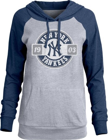 New York Yankees MB Women's ightweight Bi-Blend Hooded T-Shirt - - ShopStyle