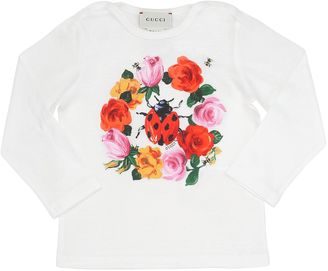 Gucci Ladybug Printed Cotton Jersey T-Shirt